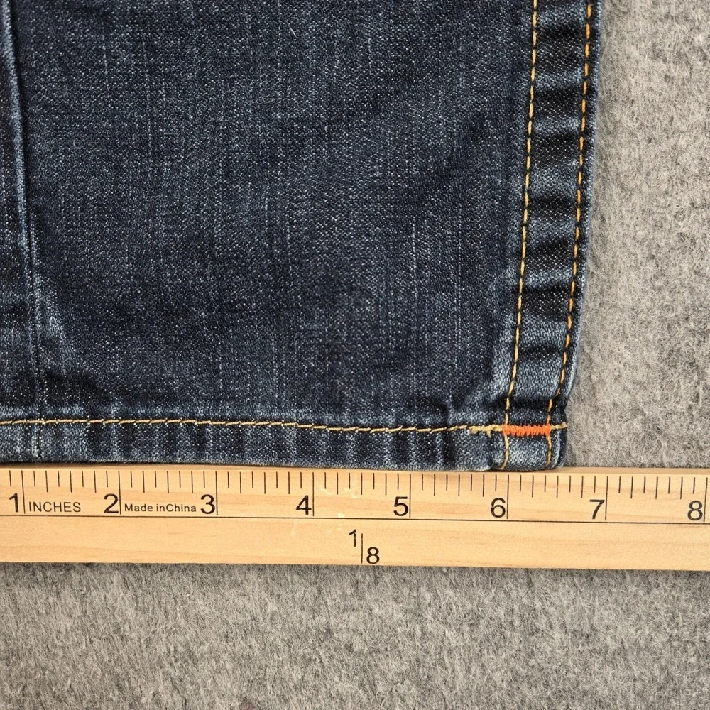 True Religion Skinny Flap Jeans Mens 33x33 (tag 31) Blue Rinse Slim Denim Logo